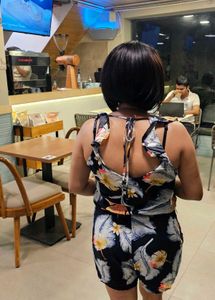 Floral Print Romper with Ruffle Neckline