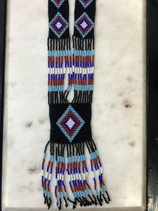 Beaded Necklace with Geometric Design