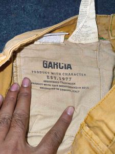 GARCIA Garment-Dyed Mustard Yellow Slim Trousers