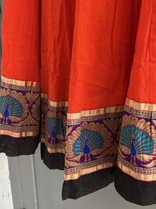 🧡✨ Orange Peacock Print Navratri Chaniya ✨🦚