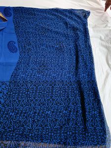 🇳🇿💫🎀Elegant Blue Paisley Saree