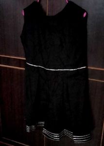 Elegant Black Kurta with Silver Trim