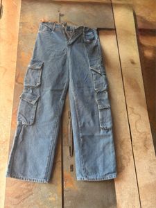 Blue Denim Cargo Jeans