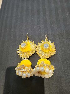 Yellow Tassel Earrings