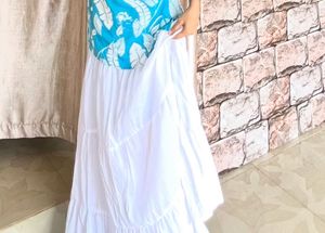 Flowy White Tiered Maxi Skirt