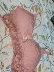 Pink Lace Trim Bralette