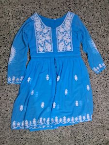 Blue Embroidered Kurta