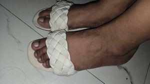 White Braided Flat Sandals