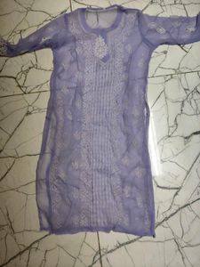 Lavender Lucknowi Chikankari Beautiful Kurti