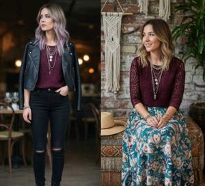 Burgundy Long Sleeve Top