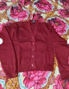 Maroon Readymade wool Saree Blouse