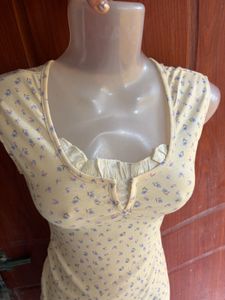 butter Yellow Floral Mini Dress✨