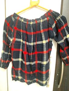 ❤️🖤 Stylish Red &amp; Black 2-Way Checkered Top 🖤❤️