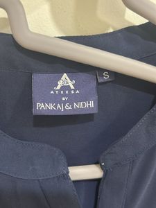 Ateesa Designer Navy Floral Embroidered Suit