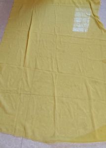 Plain Georget Yellow Dupatta