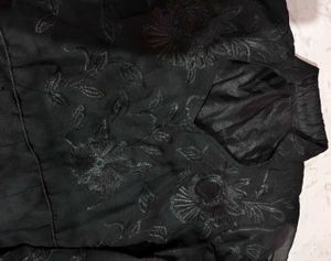 Elegant Embroidery Black Kurta &amp; Chudidar