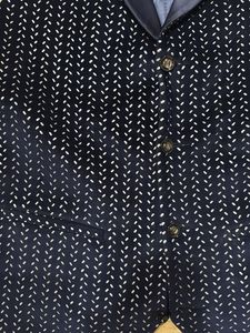 Navy Blue Jacquard Vest