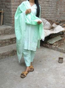 Elegant Mint Green Embroidered Kurta Set