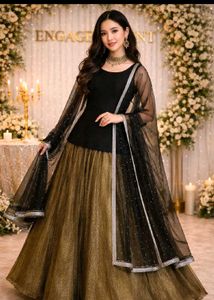 Elegant Black &amp; Gold Indian Outfit