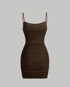 Ruched Mesh Cami Bodycon Dress