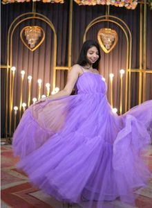 Stunning Purple Tiered Gown
