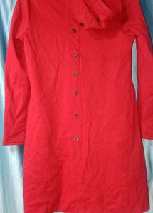 Red Button-Down Coat