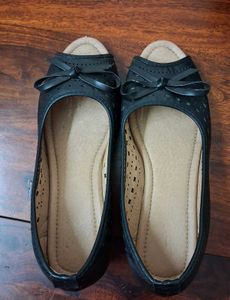 Cute Black Bow Ballet heels