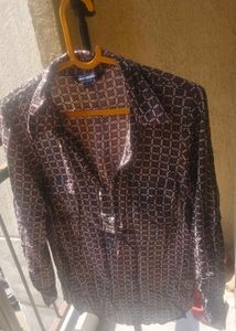 Elegant Brown Geometric Print Kurta
