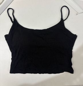 Basic Black Spaghetti Strap Crop Top