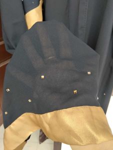Black Abaya with Gold Trim