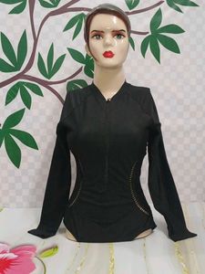 (1300)Black Long Sleeve Swimsuit