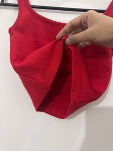 Trendy Red Tank Top, Free Size