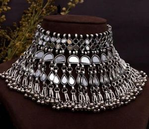 Boho Mirror Work Choker Necklace