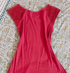 Chic Pink Lace Sleeve Top