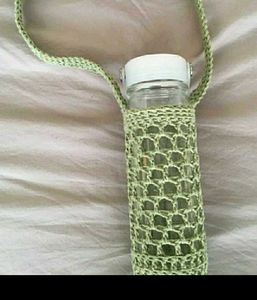 Handmade Pink Crochet Bottle Cover