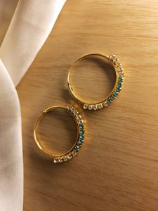 Gorgeous Candy Girl with Rhinestone Hoop Earrings💙 Combo - 4 (Red, Green, Purple and Red)