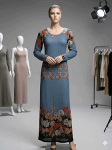 Blue Floral Maxi Dress