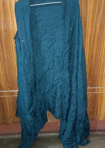 Elegant Teal Tree Print Kurta Set sizeL/Xl