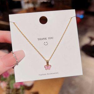 Pink Butterfly Necklace