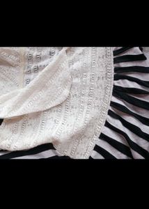 Striped Lace Collar Top