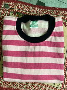 Brand New Pink N White Striped 2 To 4 Yrs Kid Tee
