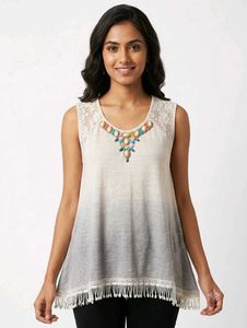 Embellished Boho Chic Tunic Top