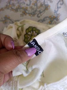 Cream Embroidered Kurti