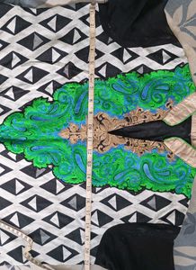 silk top knee length with dupatta