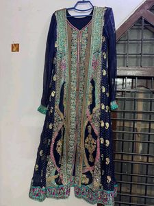 RAMSHA Elegant Navy Blue Embellished Kurta