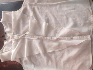 Off White Shirt Style Top For Womens