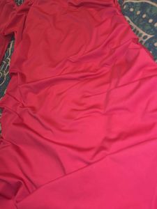 Hot Pink Ruched Square Neck Dress