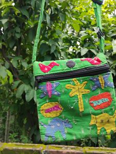 Vibrant Embroidered Sling Bag