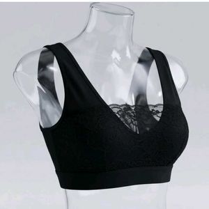 Premium Black Lace Seamless Sports Bra