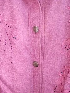 Purple Embellished Button-Up Jacket